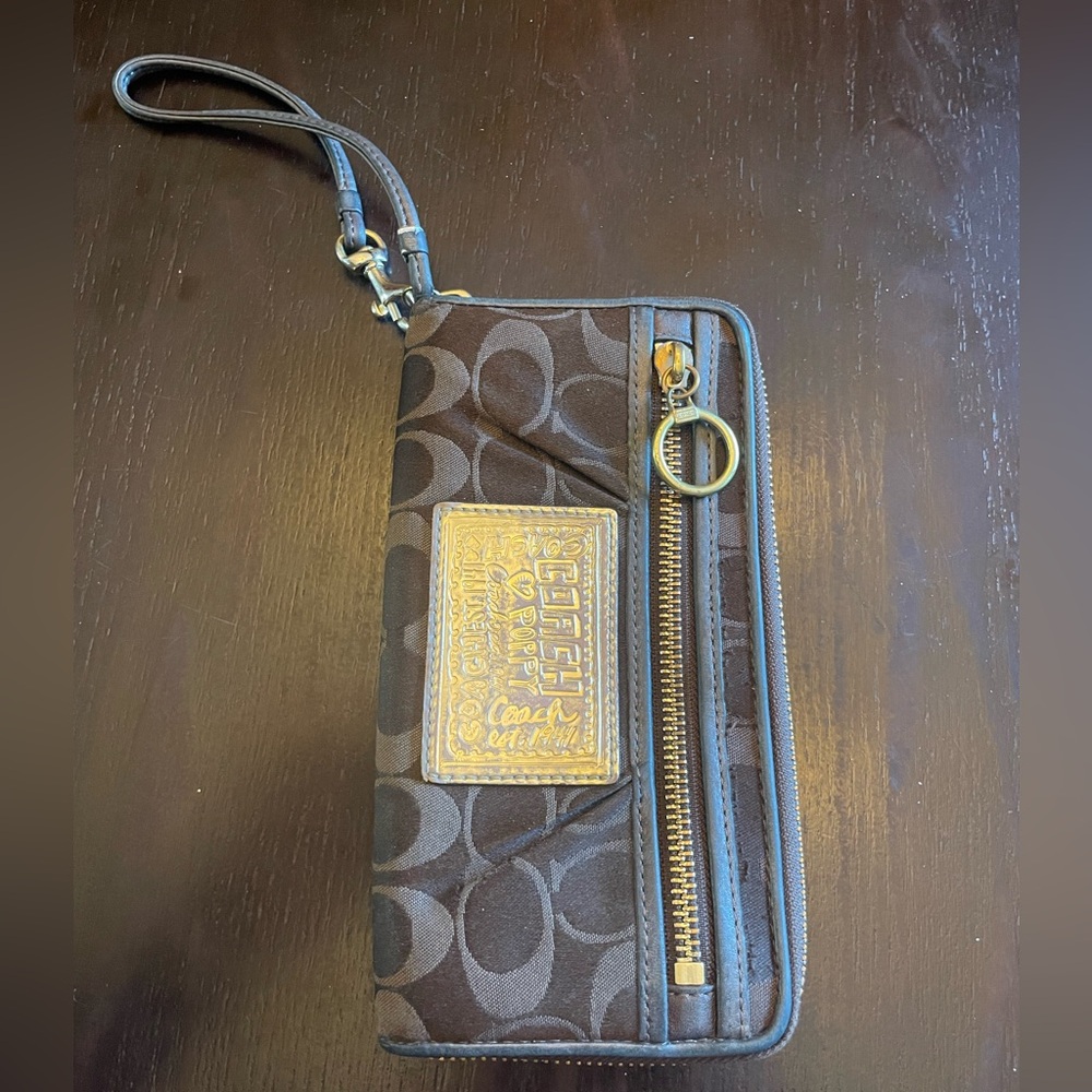 Coach Poppy Collection Brown Clutch Wallet
